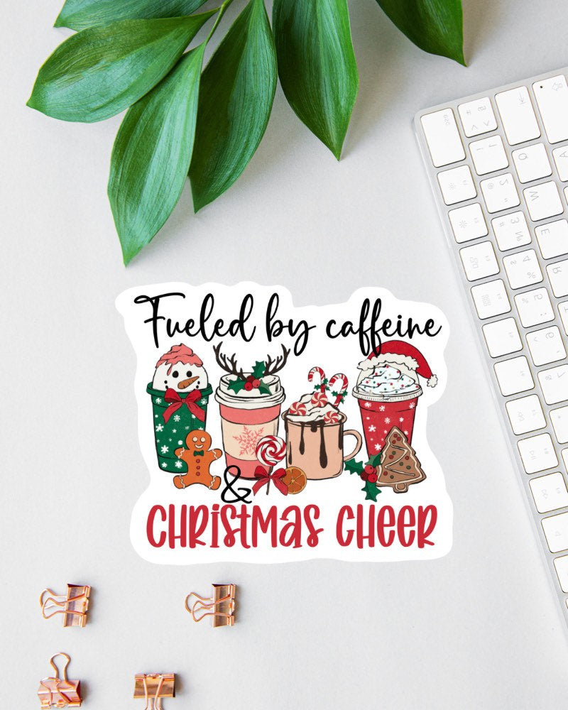 Fueled by Caffeine & Christmas Cheer sticker, winter vibe – view 4