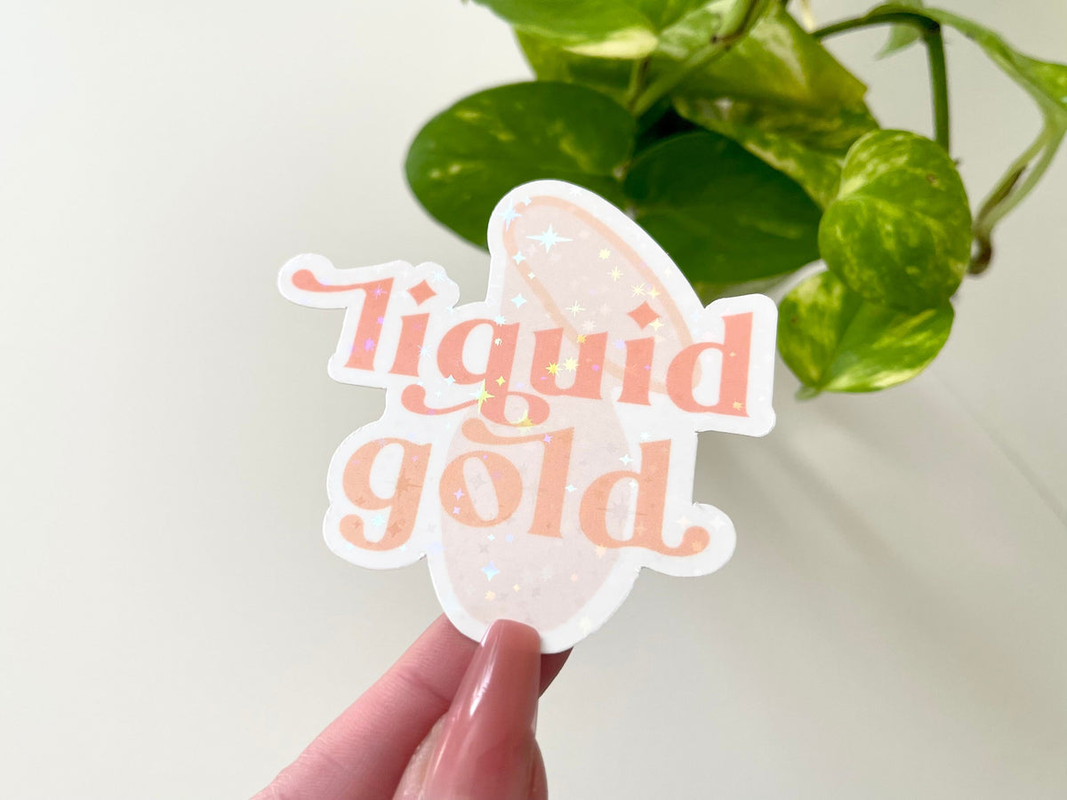 Liquid Gold Holo Breastfeeding Mama sticker – view 2