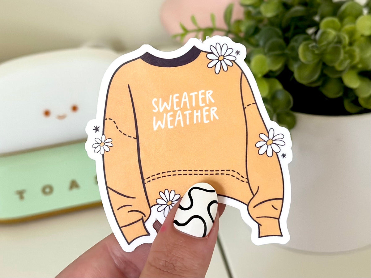 Sweater Weather sticker, fall theme
