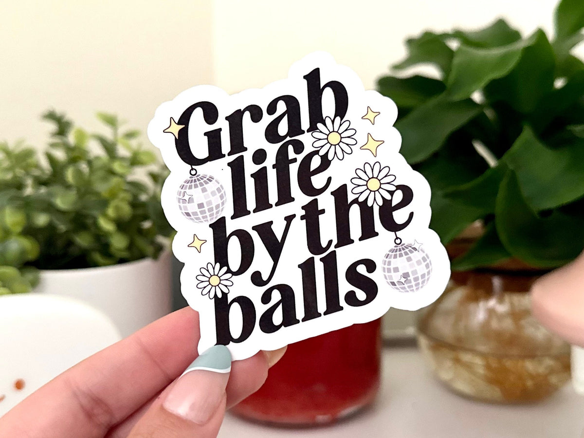Grab Life by the Balls sticker