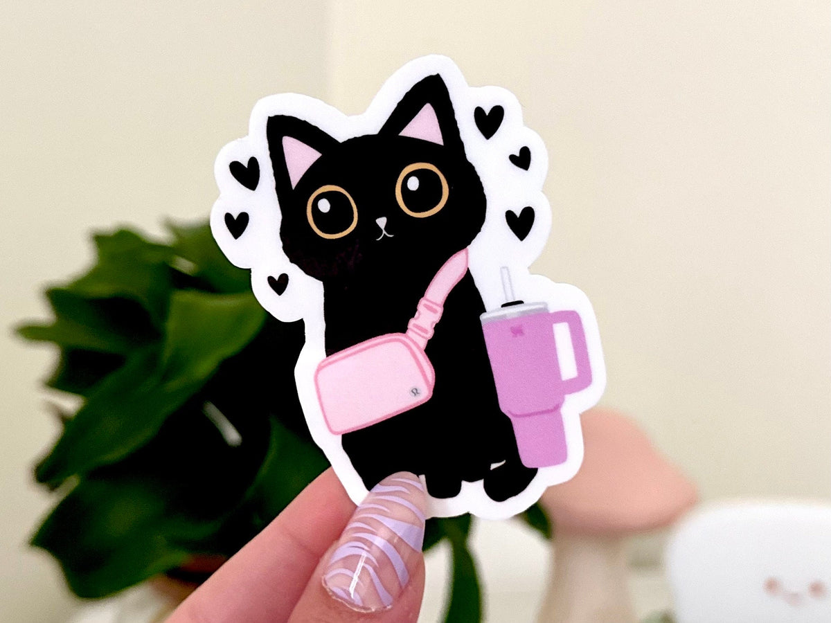 Trendy Black Cat sticker