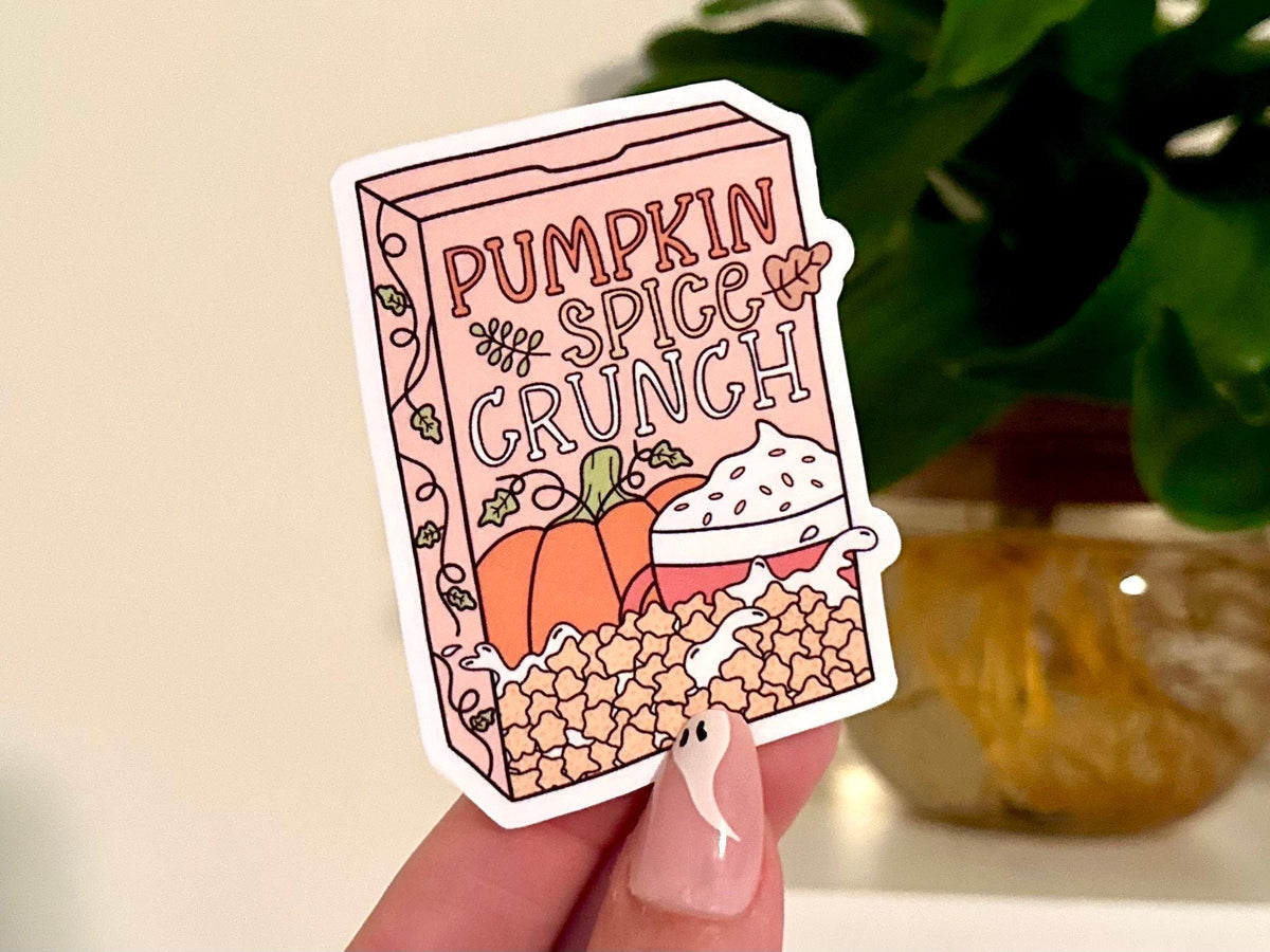 Pumpkin Spice Crunch Cereal Box sticker