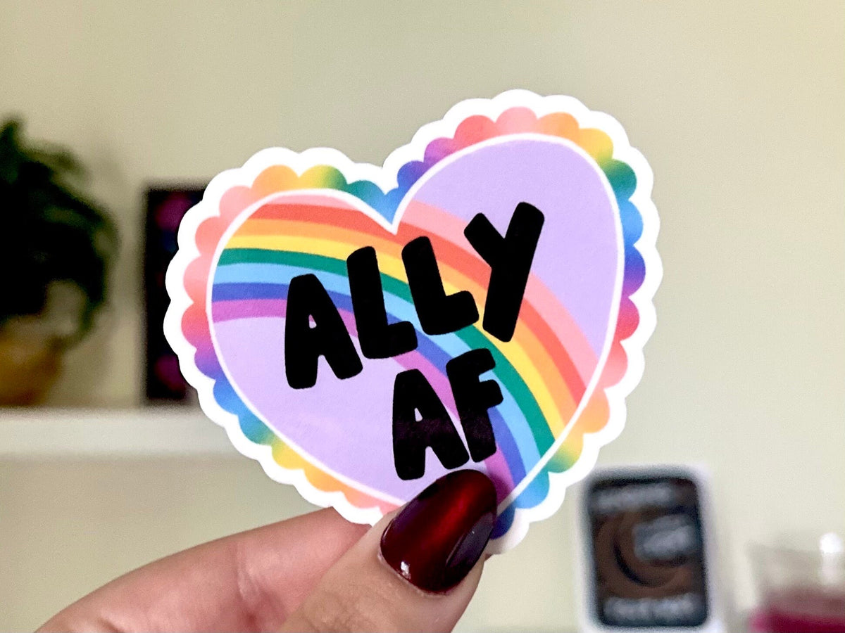 Ally AF sticker, lgbtq+ ally