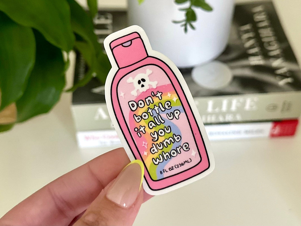 Don't Bottle It Up sticker, mental health