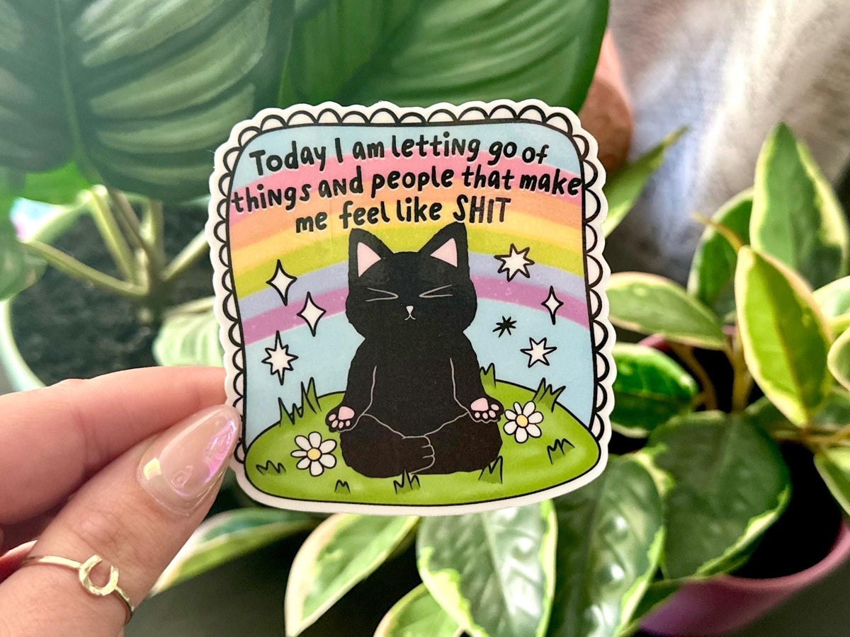 I Am Letting Go of Things and People sticker, cute mental health