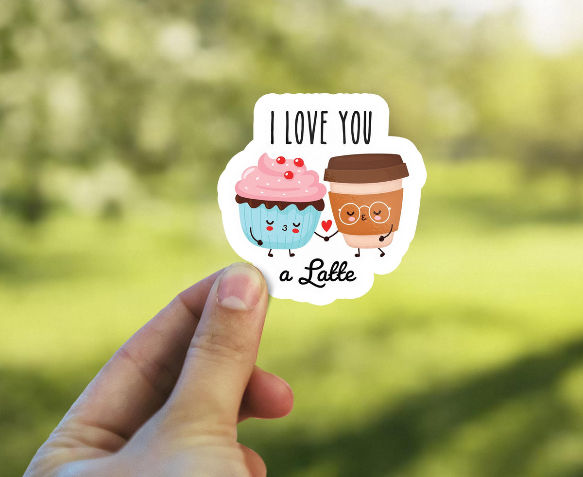 I Love You Latte sticker, adorable latte design – view 4
