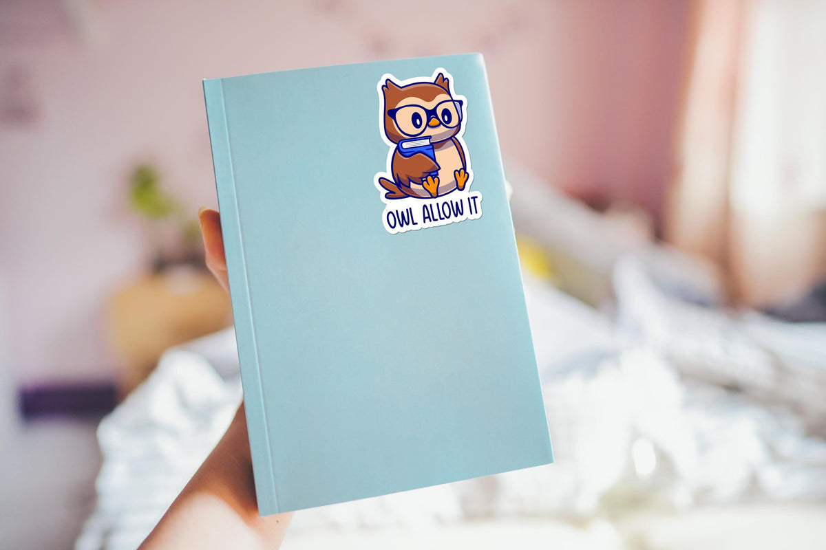 Owl Allow It sticker, cute owl design – view 4