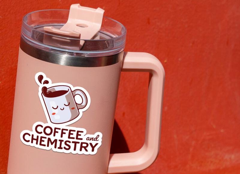 Coffee and Chemistry sticker, chemistry humor – view 4
