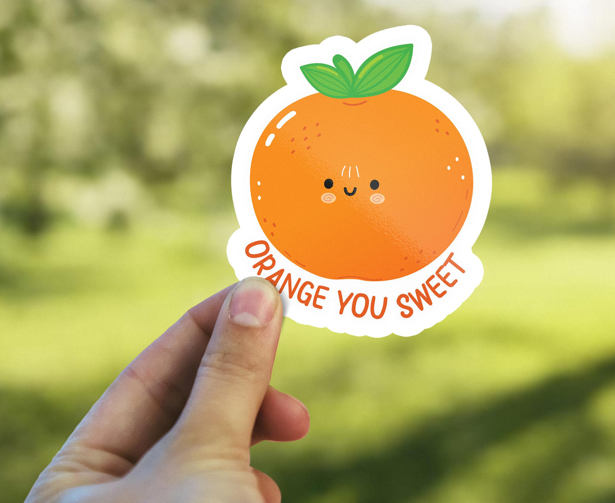 Orange You Sweet sticker, cute orange design – view 4