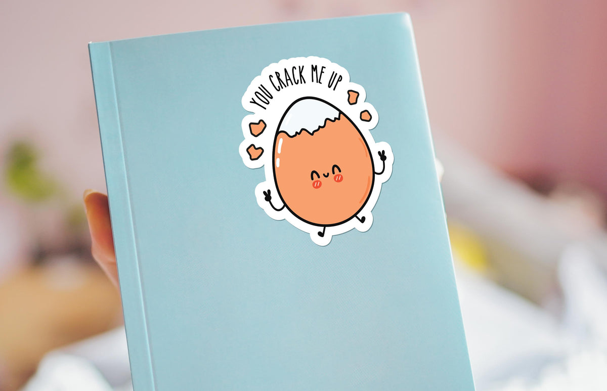 You Crack Me Up sticker, funny food pun – view 4