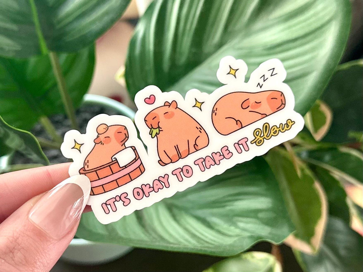 Capybara sticker, it's okay to take it slow