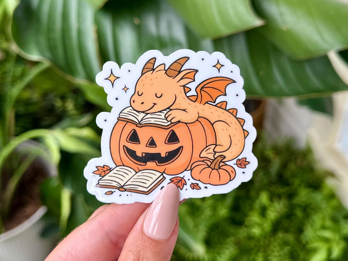 Halloween Dragon sticker, fantasy books