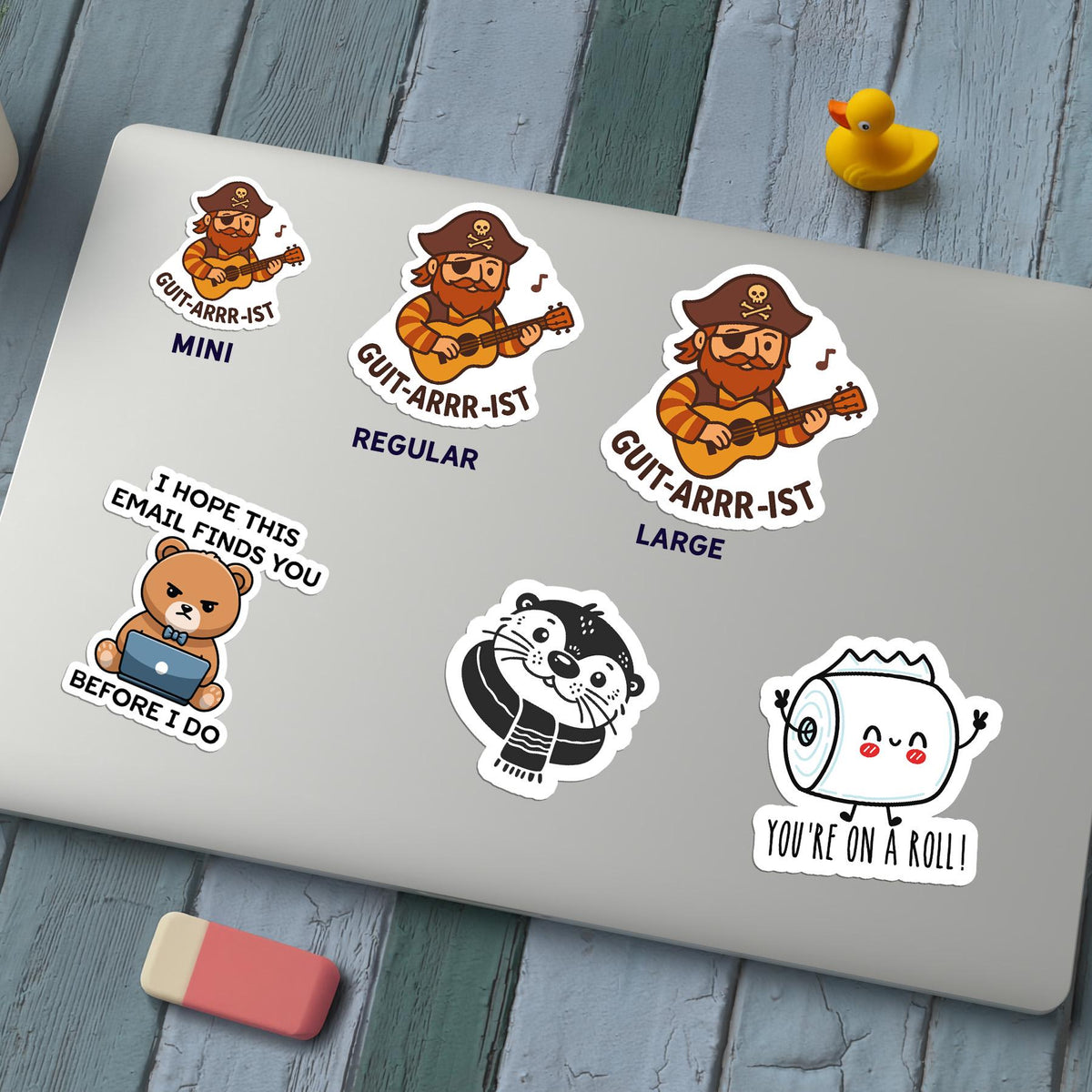 Pirate Guitar sticker, pirate fans & music lovers – view 4