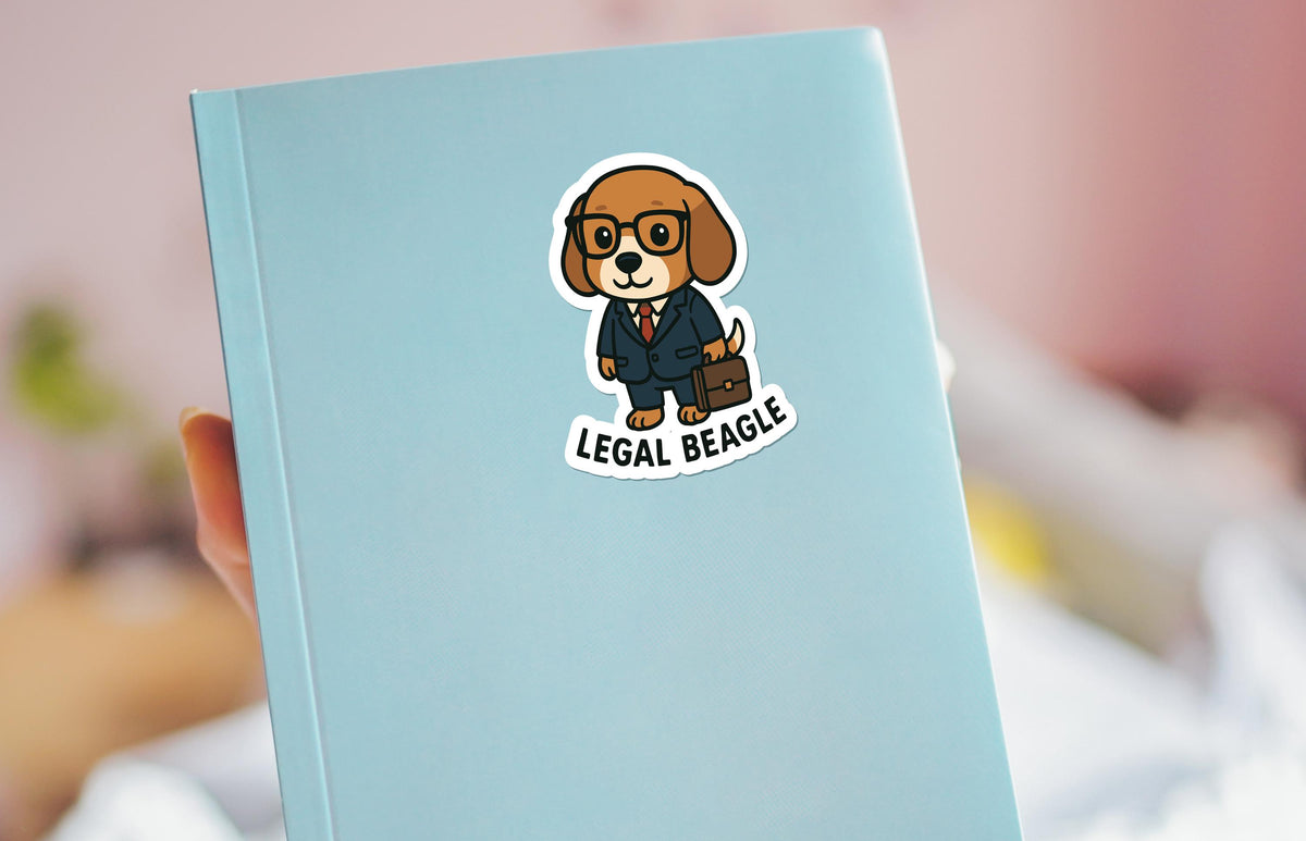Legal Beagle sticker, cute beagle lawyer pun – view 4