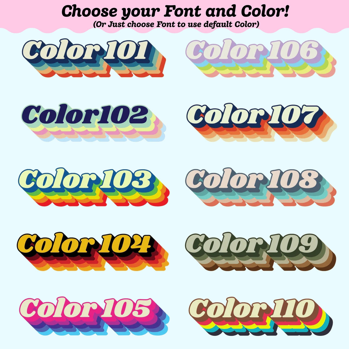 Custom Retro Name sticker – view 4