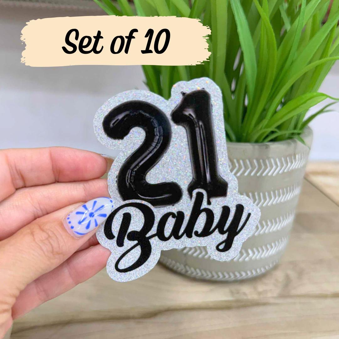 Custom Glitter sticker, 21st birthday – view 4