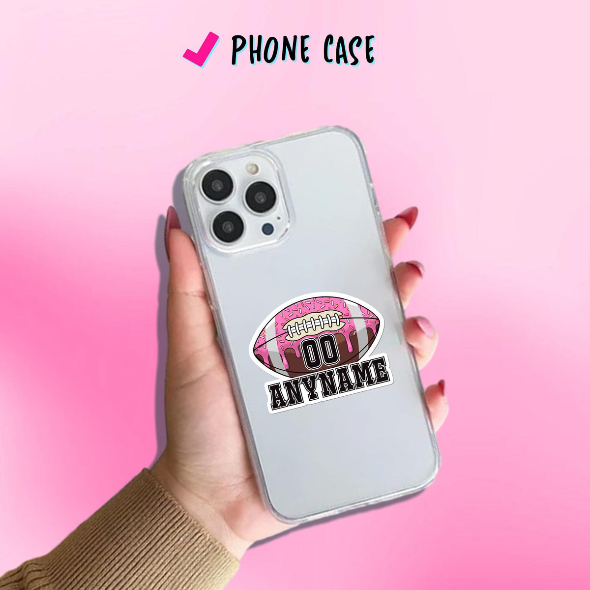 Custom football mom sprinkles drip sticker with a name and number – view 7