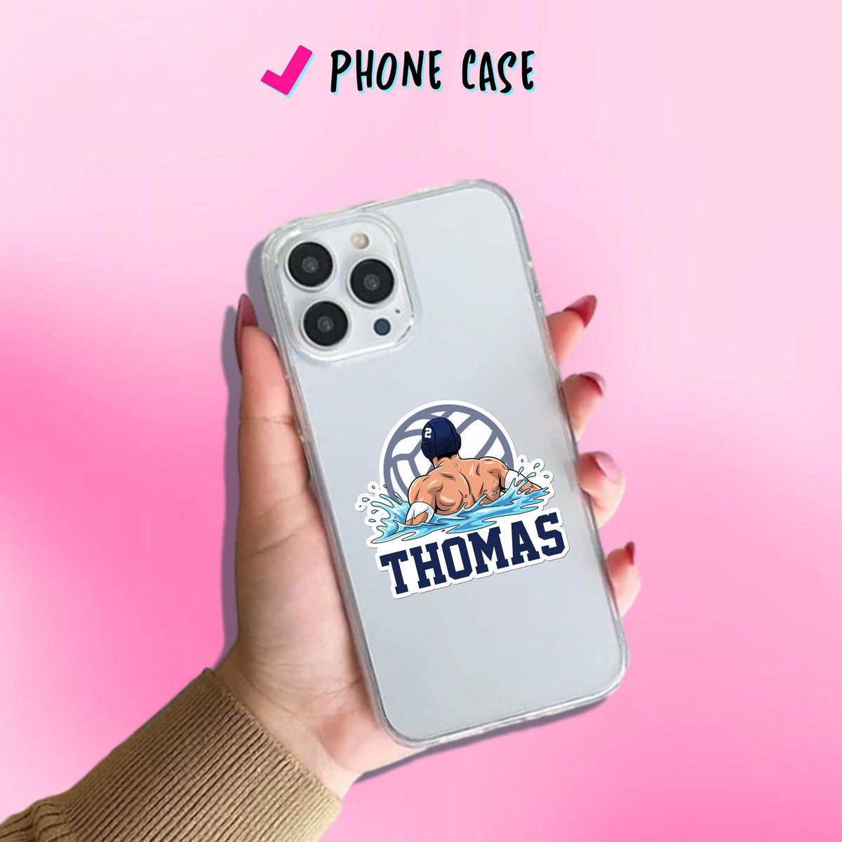 Custom water polo mom sticker with a name – view 7