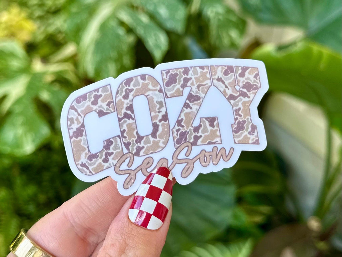 Cozy Season Camo sticker