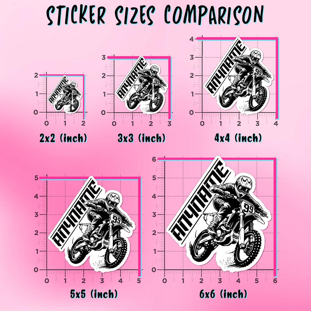 Custom Motocross Rider Name & Number Sticker by Stickreews — view 3
