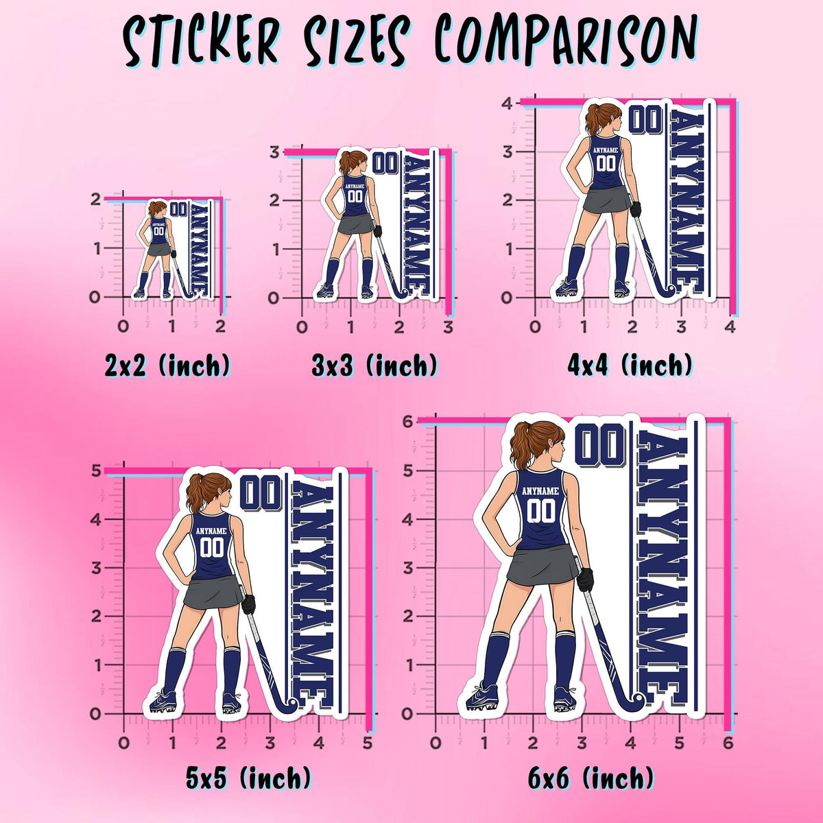 Custom Field Hockey Player Name Sticker by Stickreews — view 3