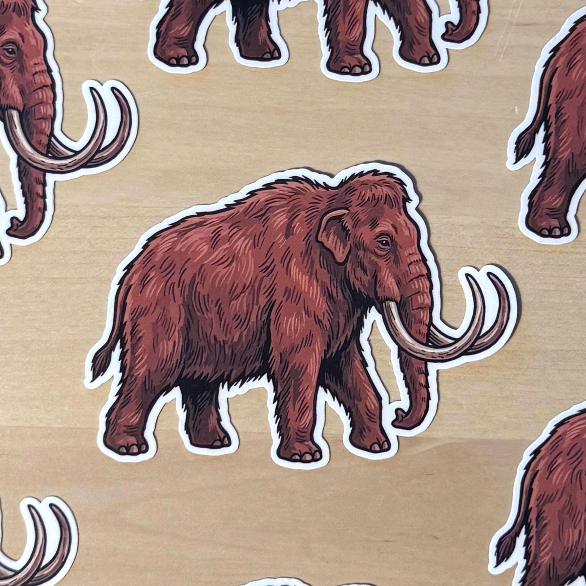 Woolly Mammoth sticker, ice age animal – view 2