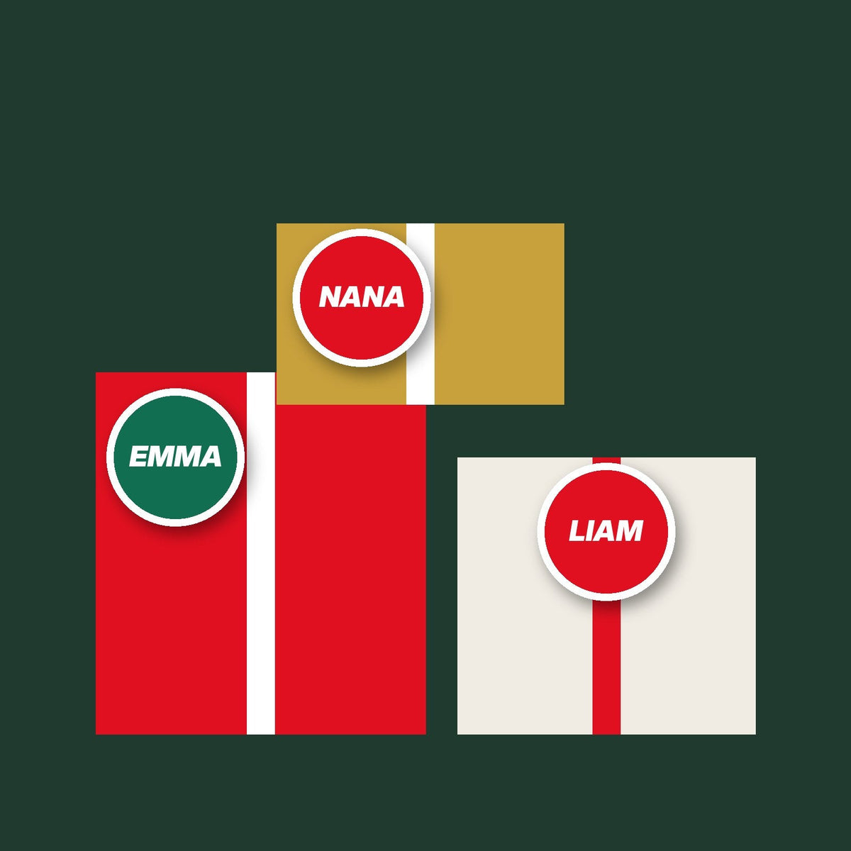 Custom Name Christmas Gift Stickers (Sheet of 12) by Stickreews — view 2