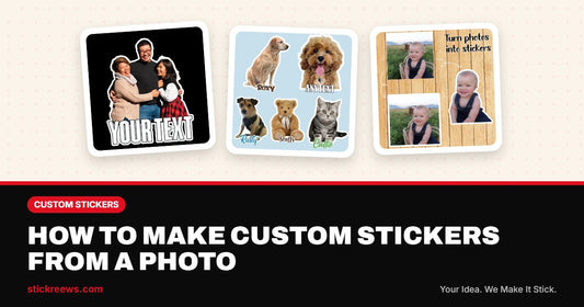 How to make custom stickers from a photo banner with family photo, pet photo and baby photo die-cut stickers