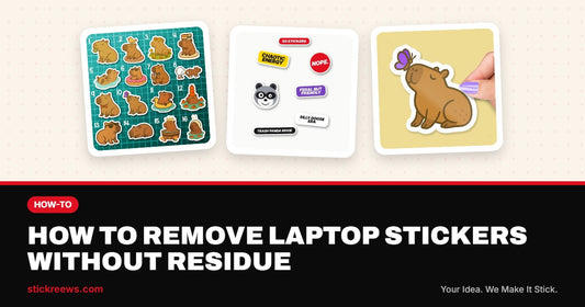 How to remove laptop stickers without residue banner with Capybara Pack sticker sheet, Unhinged Meme Sticker Pack and Capybara with Purple Butterfly sticker