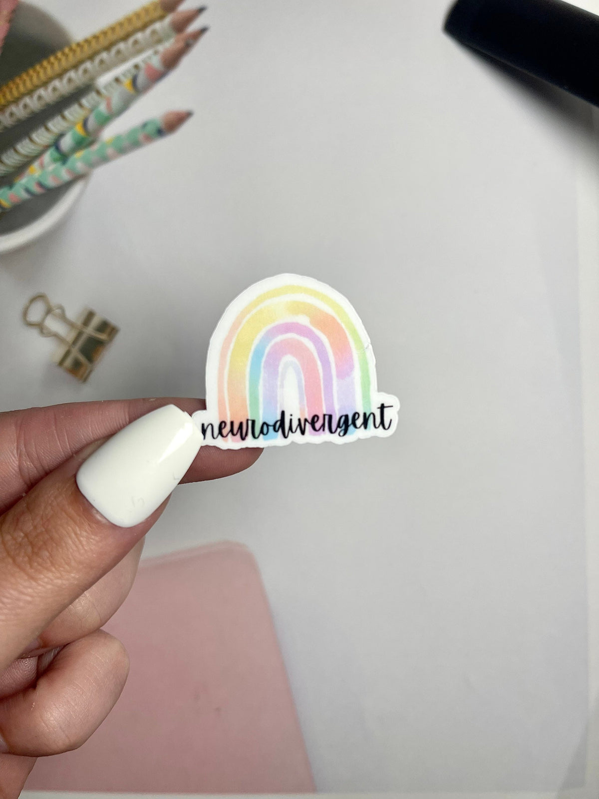 Neurodivergent Rainbow sticker, autism awareness – view 2