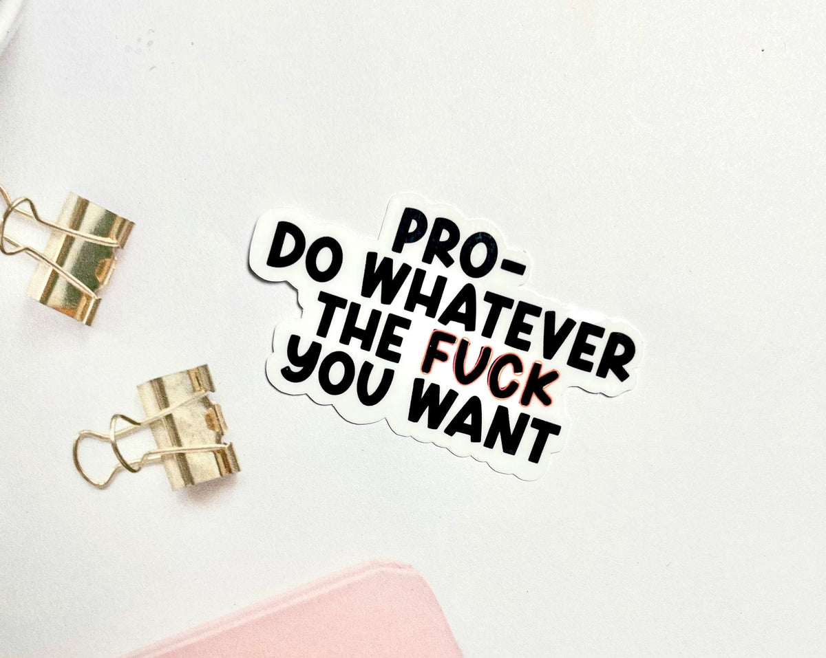 Pro Do Whatever You Want sticker, pro choice – view 3