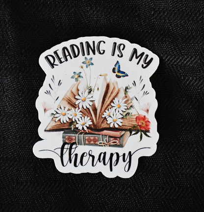 Reading Is My Therapy sticker
