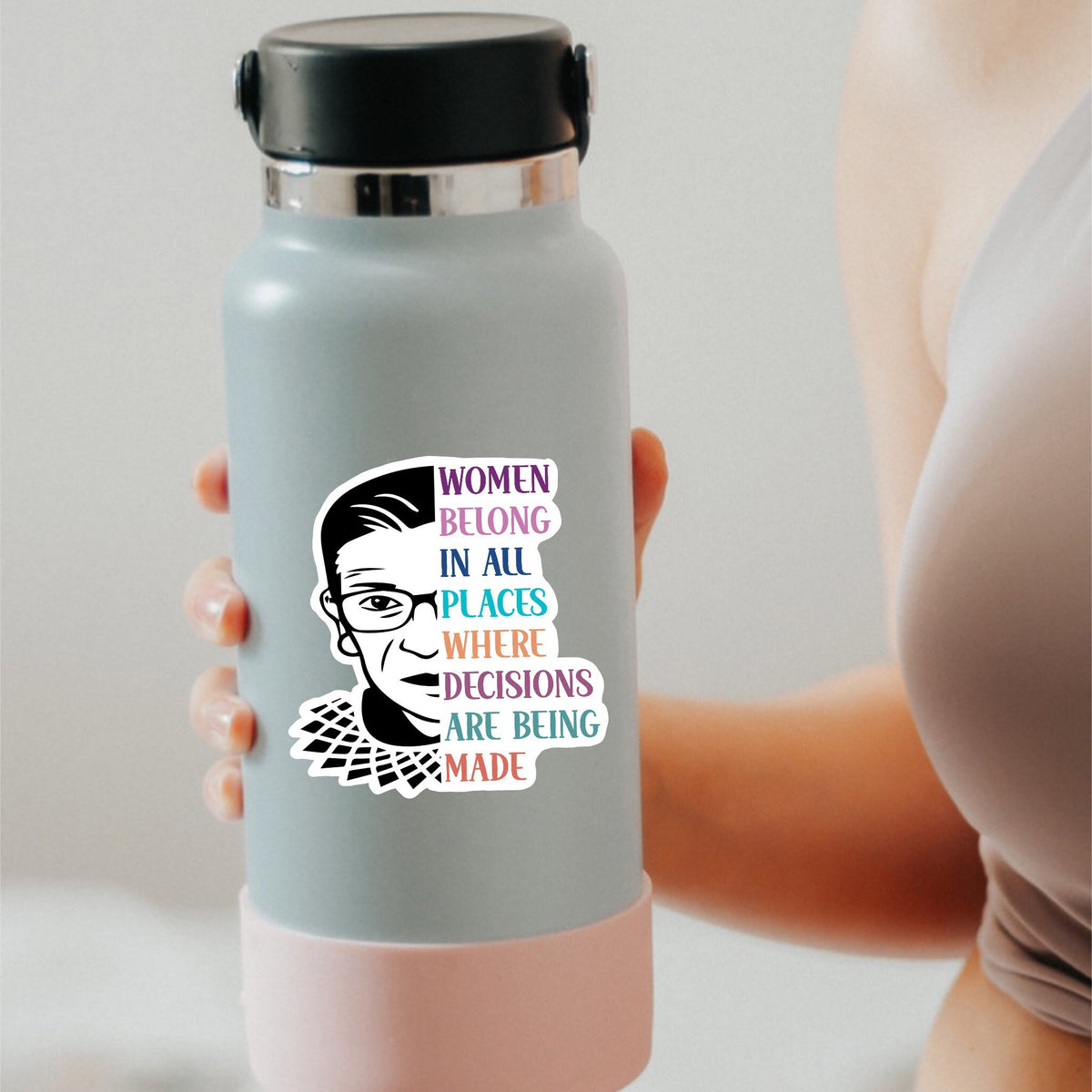 Women Belong in All Places sticker, rbg quote – view 3