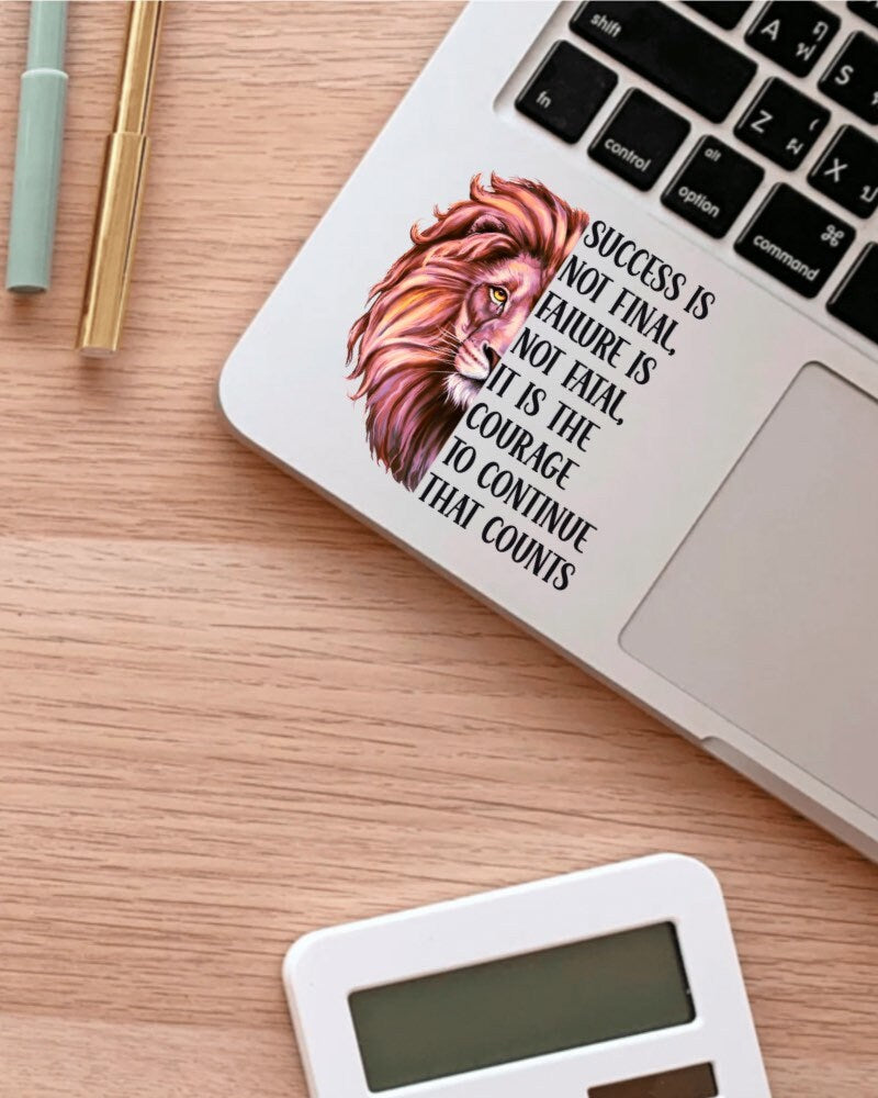 Success Is Not Final sticker, warrior quote – view 2