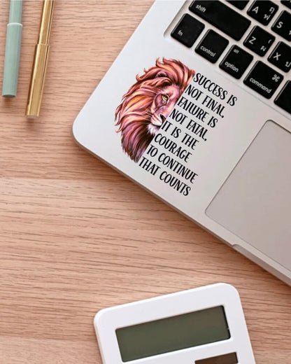 Success Is Not Final sticker, warrior quote – view 2