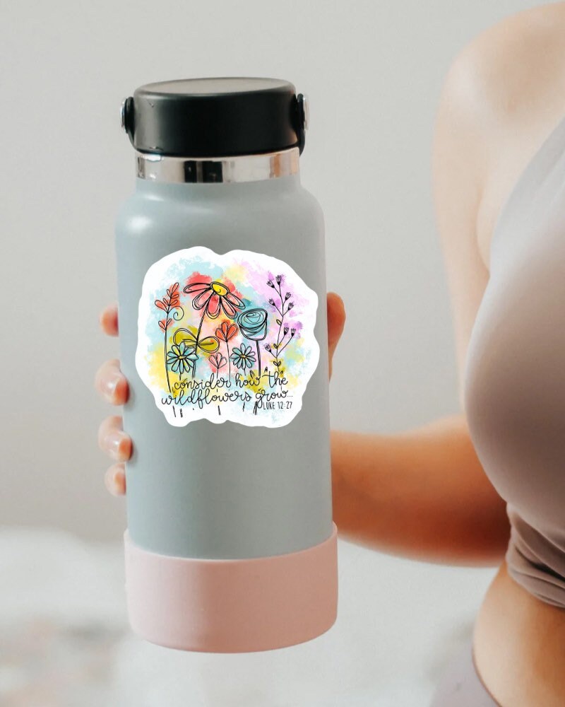Consider How the Wildflowers Grow sticker, luke 12:27 – view 3