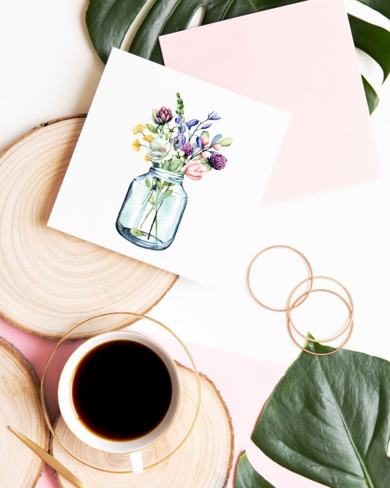 Flower Mason Jar sticker – view 3