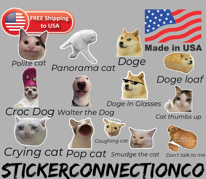 Animal Meme Sticker die-cut vinyl sticker – view 2
