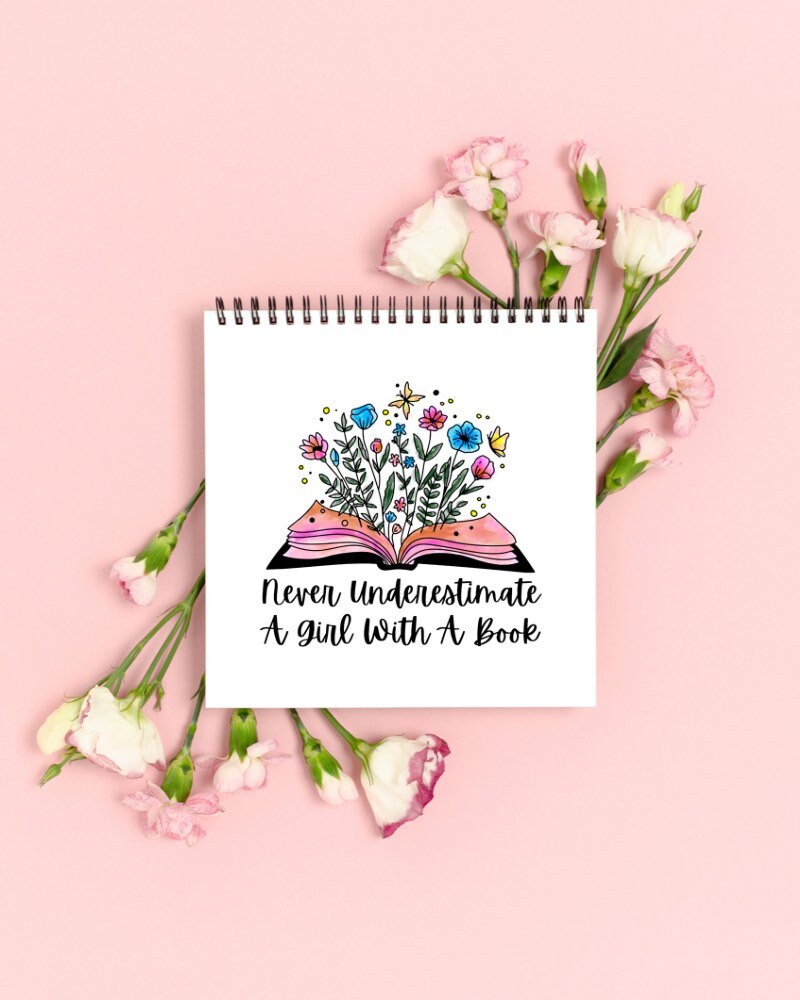 Never Underestimate a Girl with a Book sticker – view 2