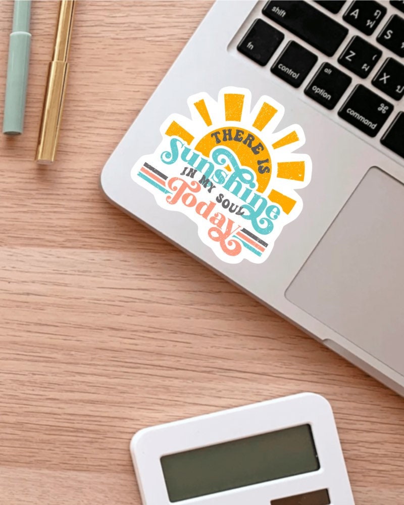 There Is Sunshine in My Soul Today sticker, retro sunset – view 3