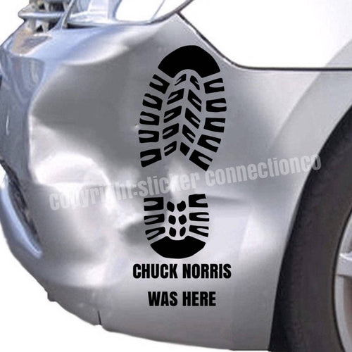 Was Here Boot Print Car Decal vinyl decal, funny dent splat