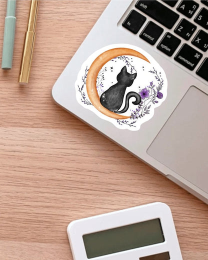 Floral Cat sticker, halloween cat – view 3