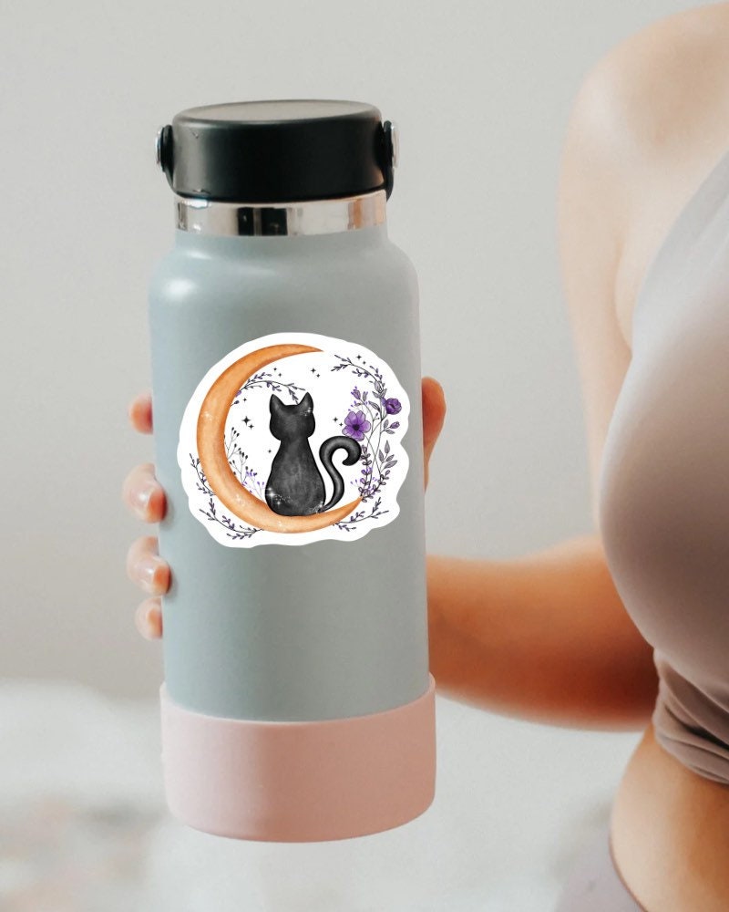 Floral Cat sticker, halloween cat – view 2