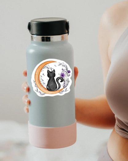 Floral Cat sticker, halloween cat – view 2