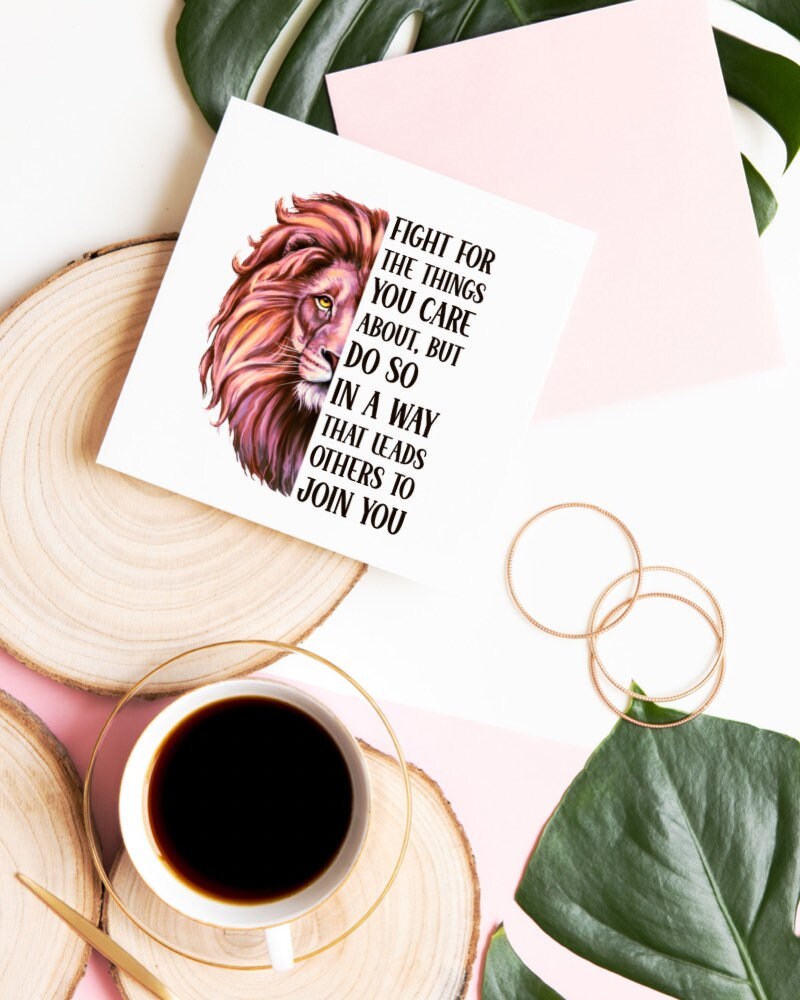 Fight for the Things You Care About sticker, rbg quote – view 2