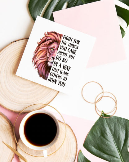 Fight for the Things You Care About sticker, rbg quote – view 2