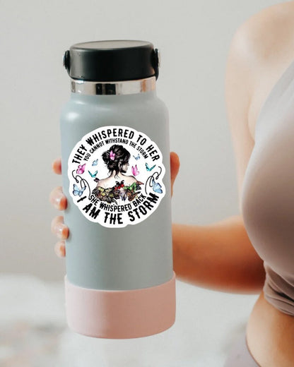 I Am the Storm sticker, warrior quote – view 3