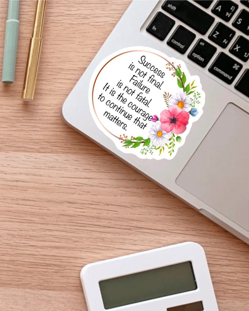 Success Is Not Final sticker, warrior quote – view 3