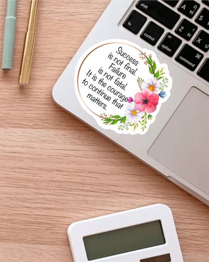 Success Is Not Final sticker, warrior quote – view 3