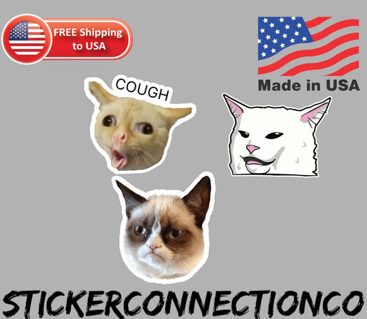 Cat Meme Sticker Pack sticker pack, coughing cat and grumpy cats